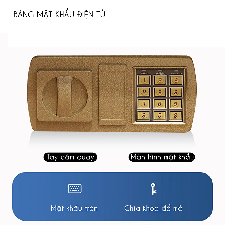 Tủ Đầu Giường Tích Hợp Két Sắt, Két Sắt An Toàn Tích Hợp Tab Đầu Giường Đa Năng Sạc Điện Thoại,Ổ USB Đèn Led Đa Năng 5 Trong 1