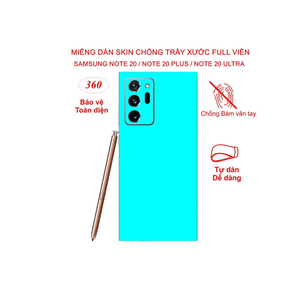Miếng Dán Skin Full viền dành cho SamSung note 20 / note 20plus/ note 20Ultra, chống trầy xước, chống bám vân tay