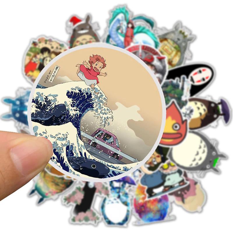 Sticker hoạt hình Ghibli Cắt Sẵn Hình Dán Trang Trí Mũ Bảo Hiểm Laptop Điện Thoại Ván Trượt Sổ tay Notebook