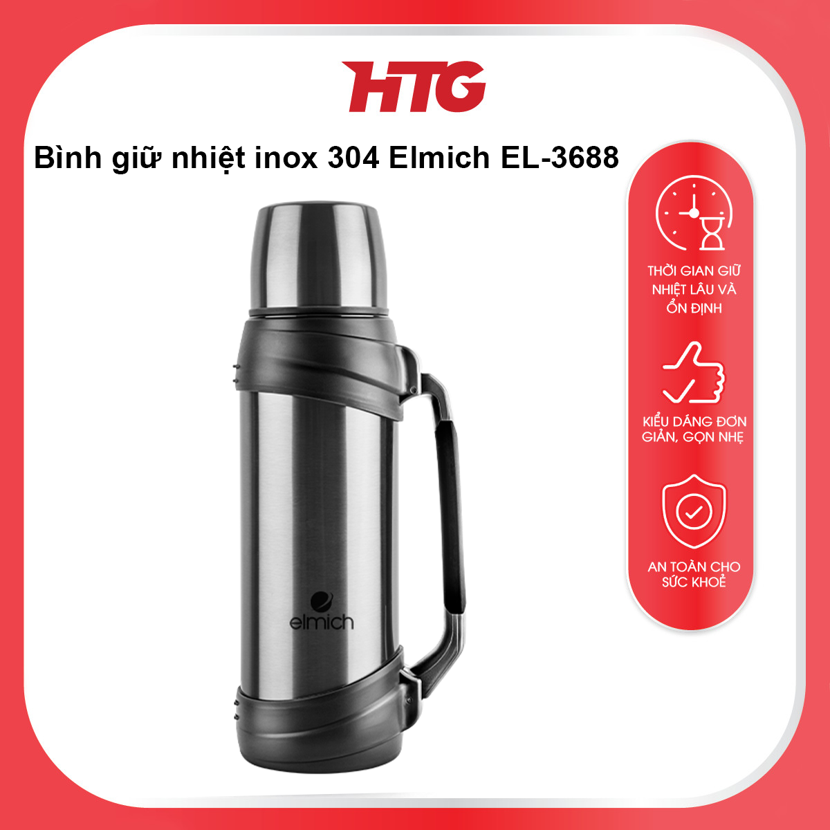 Bình giữ nhiệt inox 304 Elmich EL-3688 thể tích 2500ml