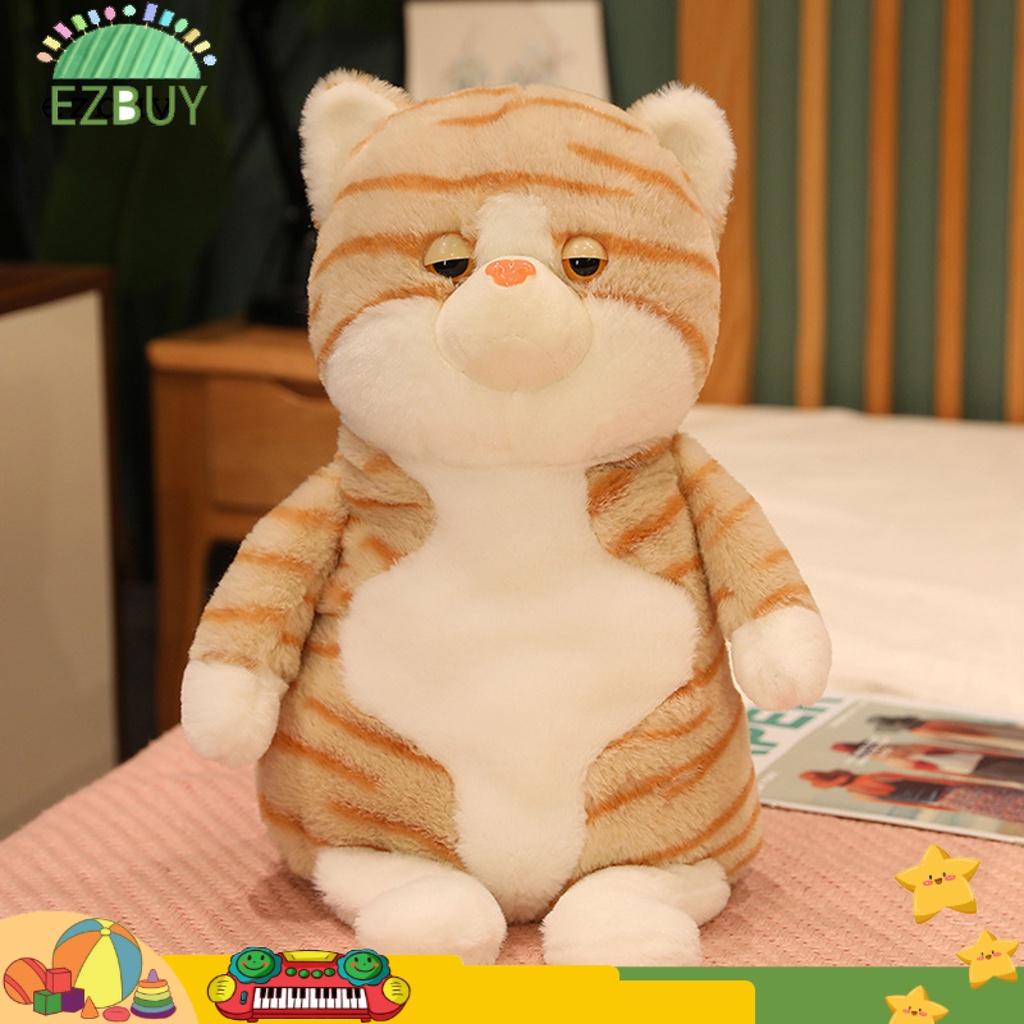 Washable Cat Stuffed Toy Clear Lines Kitty Stuffed Doll Breathable for Anniversary