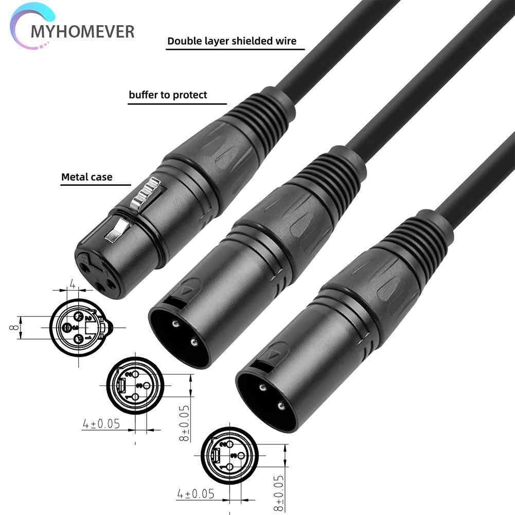 Cáp Chia 3 Pin XLR Sang XLR KéP HìNh Chữ Y 50cm - MàU Đen