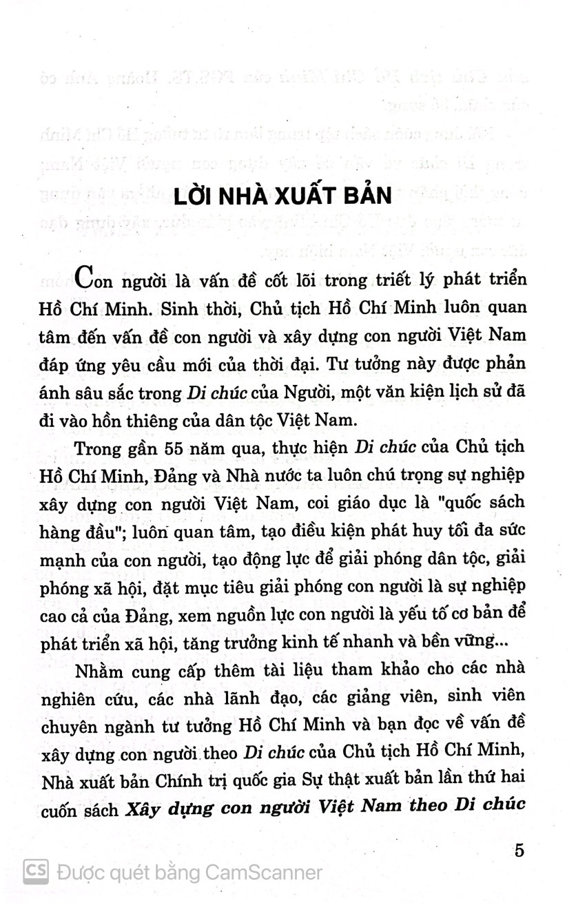 Xây dựng con người Việt Nam theo di chúc của chủ tịch Hồ Chí Minh