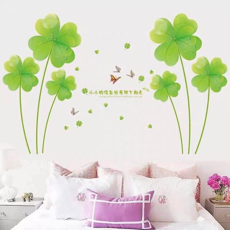 Decal dán tường cỏ bốn lá