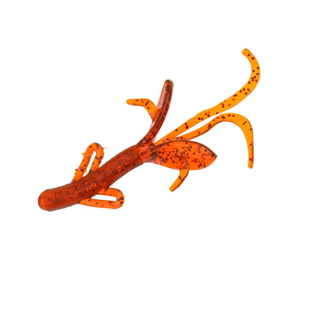 5xSoft Fishing Bait Lifelike Fishing Lure Soft Worm Simulation Bait Lure red