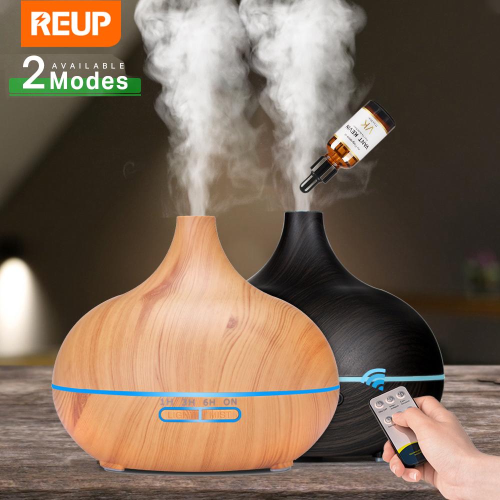 550Ml Máy Tạo Độ Ẩm Không Khí Tinh Máy Khuếch Tán Tinh Dầu Siêu Âm Phun Sương Tạo Humificador Điều Khiển Từ Xa Hạt LED Đèn Ngủ