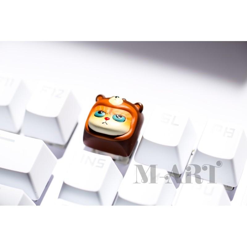 nút dành cho bàn phím mèo dễ thương và chiếc mũ gấu con - Meowy artisan keycaps
