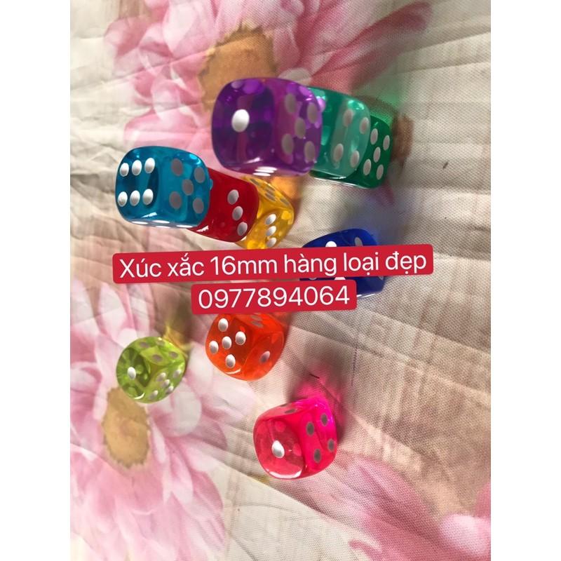 Combo 10 xúc xắc sắc màu 16mm- Dice game hấp dẫn