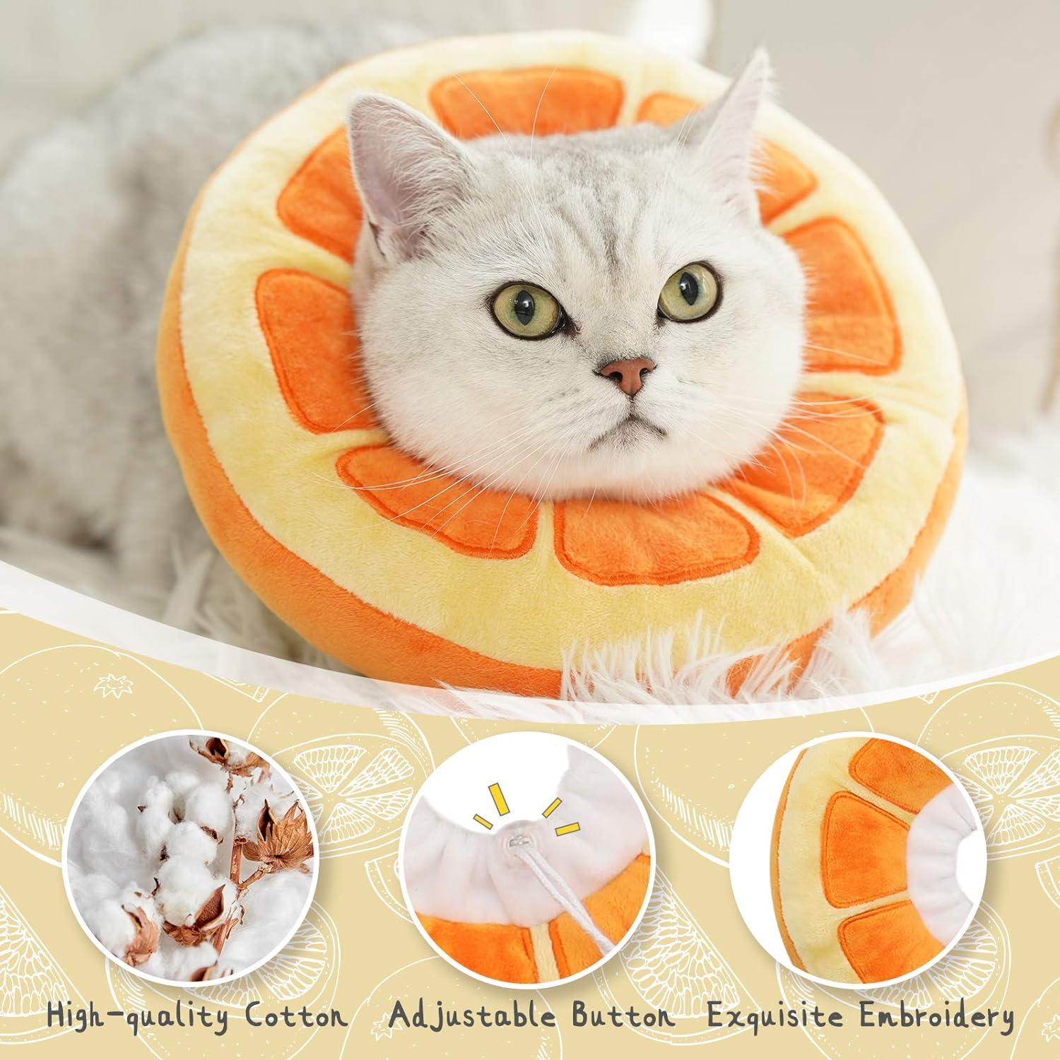 Vòng cổ Cat Cone có thể điều chỉnh mềm, Cổ áo phục hồi mèo dễ thương, Cat Cones sau phẫu thuật cho mèo con-M