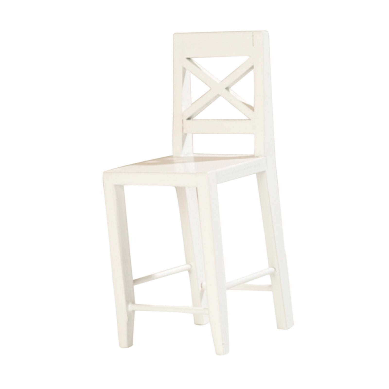 Dollhouse Chair Furniture Model Photo Props Life Scene Accessories 1:12 Chair Model Wooden Miniature Chair for Dinning Room
