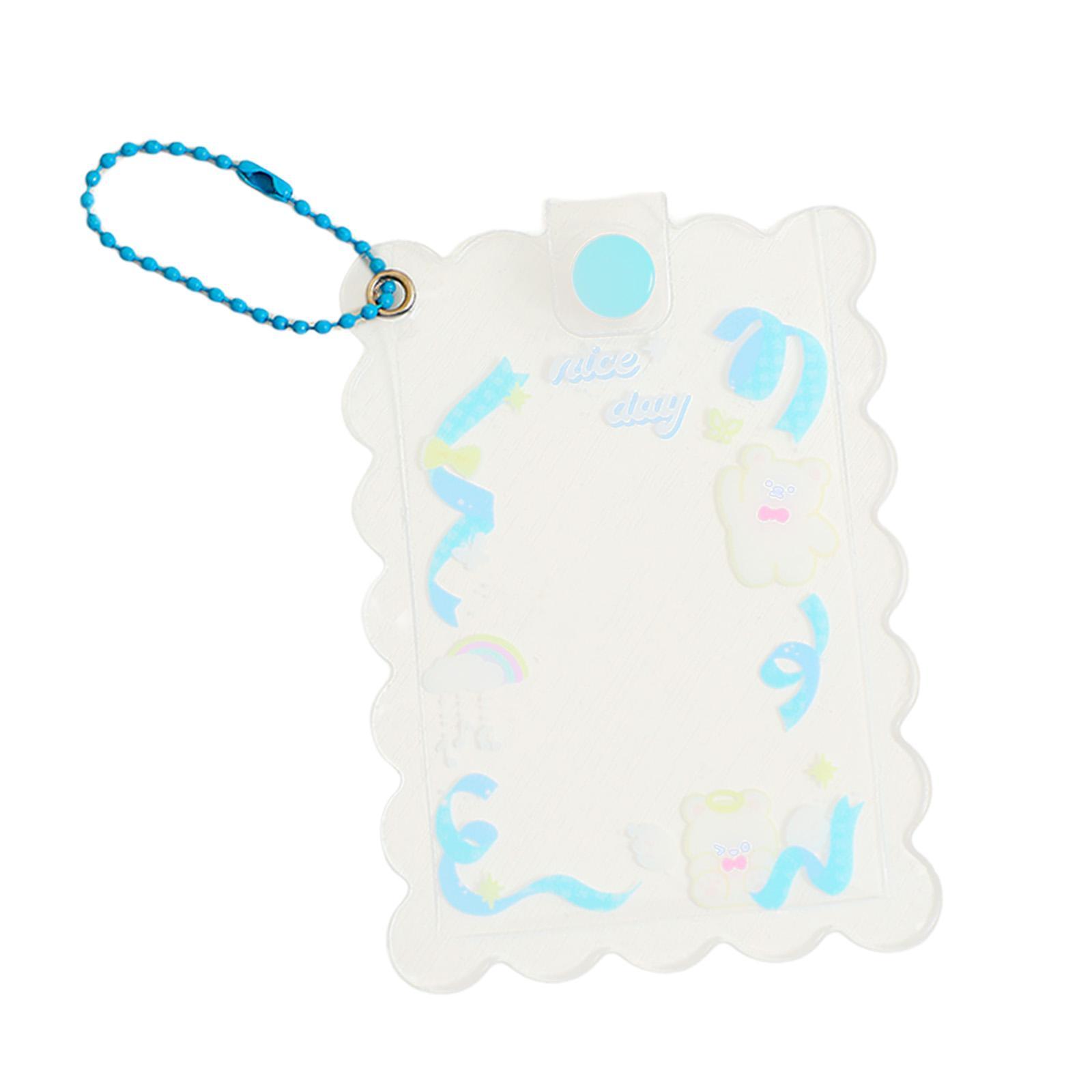 Keychain Card Sleeve Storage Birthday Gift for Women Girls Cartoon Hanging Decoration Pendant Art Supplies Photo Holder Card Protective Case