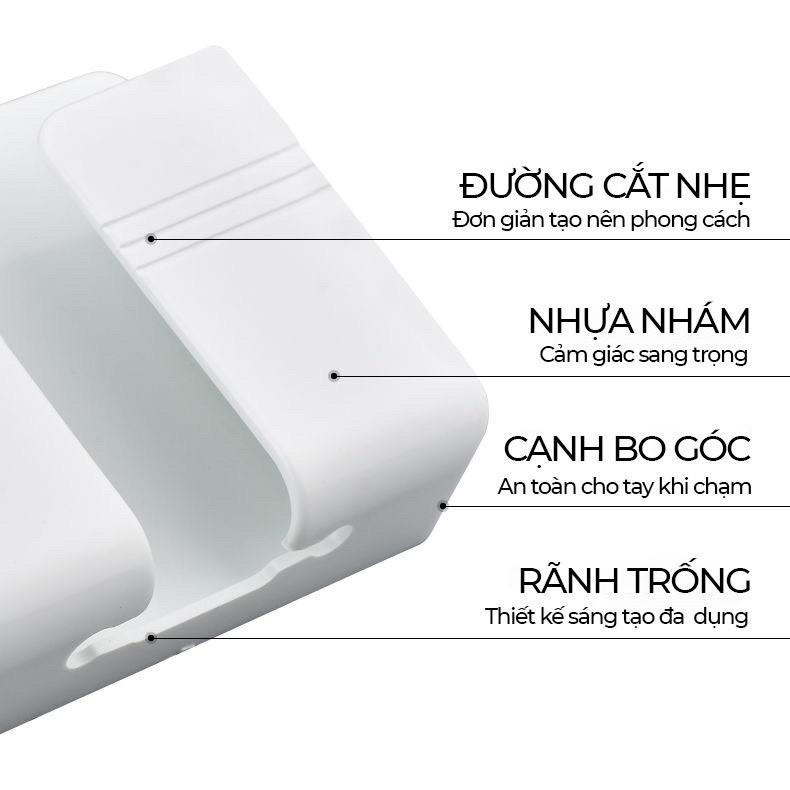 Giá Sạc Điện Thoại Dán Tường, Kệ Dán Tường Để Điều Khiển Tivi, Điều Hòa, Miếng Dán 3M Chắc Chắn - Taky Home 4050