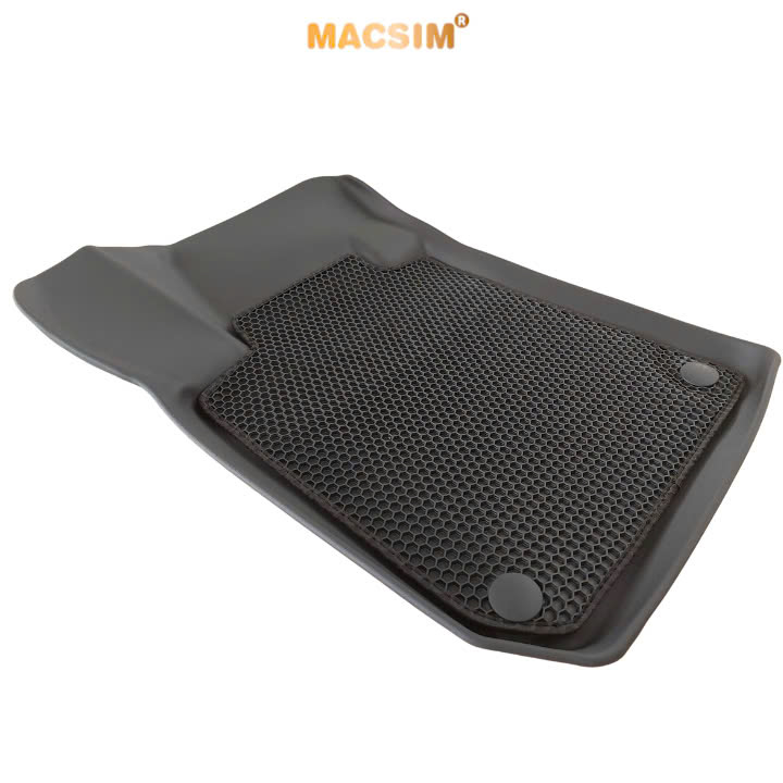 Thảm ô tô sd3 2 lớp dạng lưới lục giác Peugoet 408 màu đen bề mặt cao su siêu sạch - Nhãn hiệu Macsim