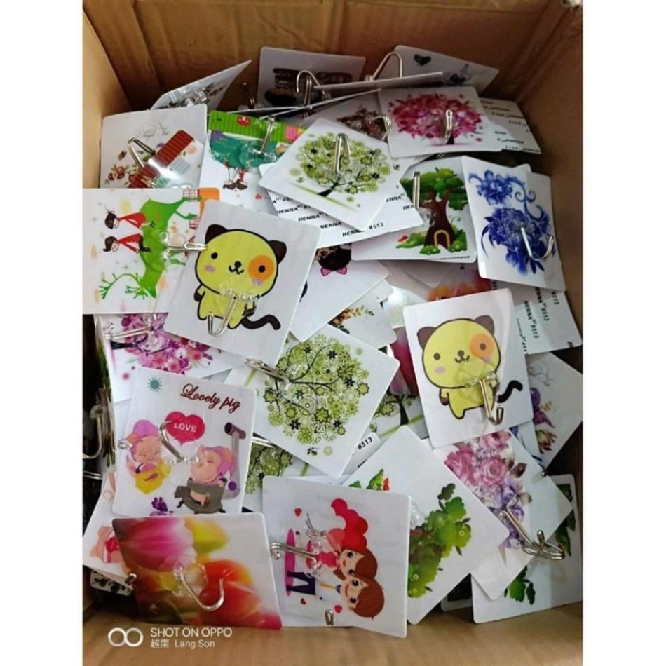 Set 3 Móc Dán Tường Siêu Dính In Hình 3D đẹp