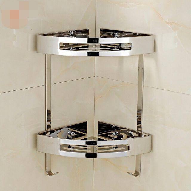 KỆ GÓC NHÀ TẮM 2 TẦNG - INOX 304 CAO CẤP