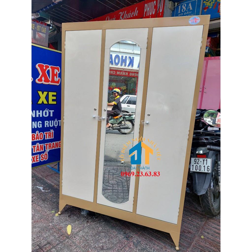 Tủ sắt quần áo 3 cánh ngang 1m2 cao 1m8