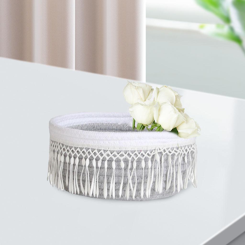 Multifunctional Cotton Woven Basket Washable for Sundries Home Bath