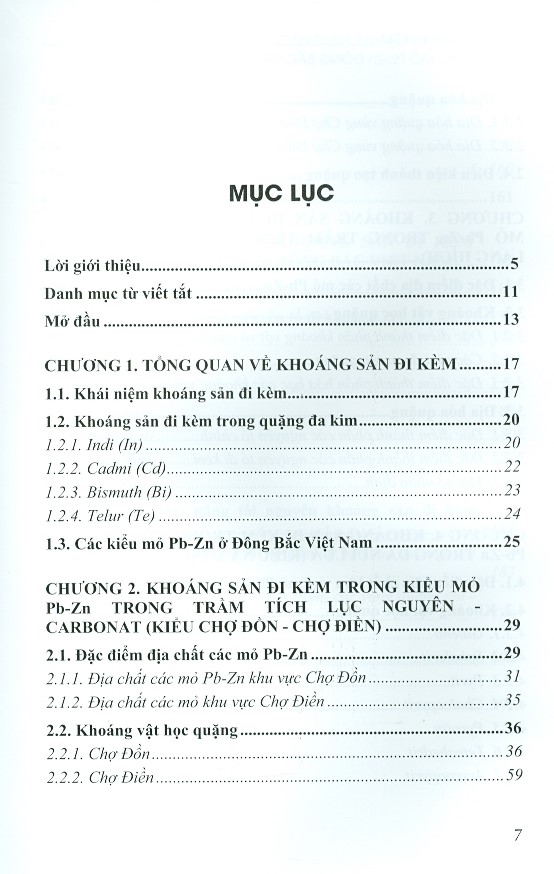 Khoáng Sản Đi Kèm Trong Các Mỏ Pb-Zn Đông Bắc Việt Nam