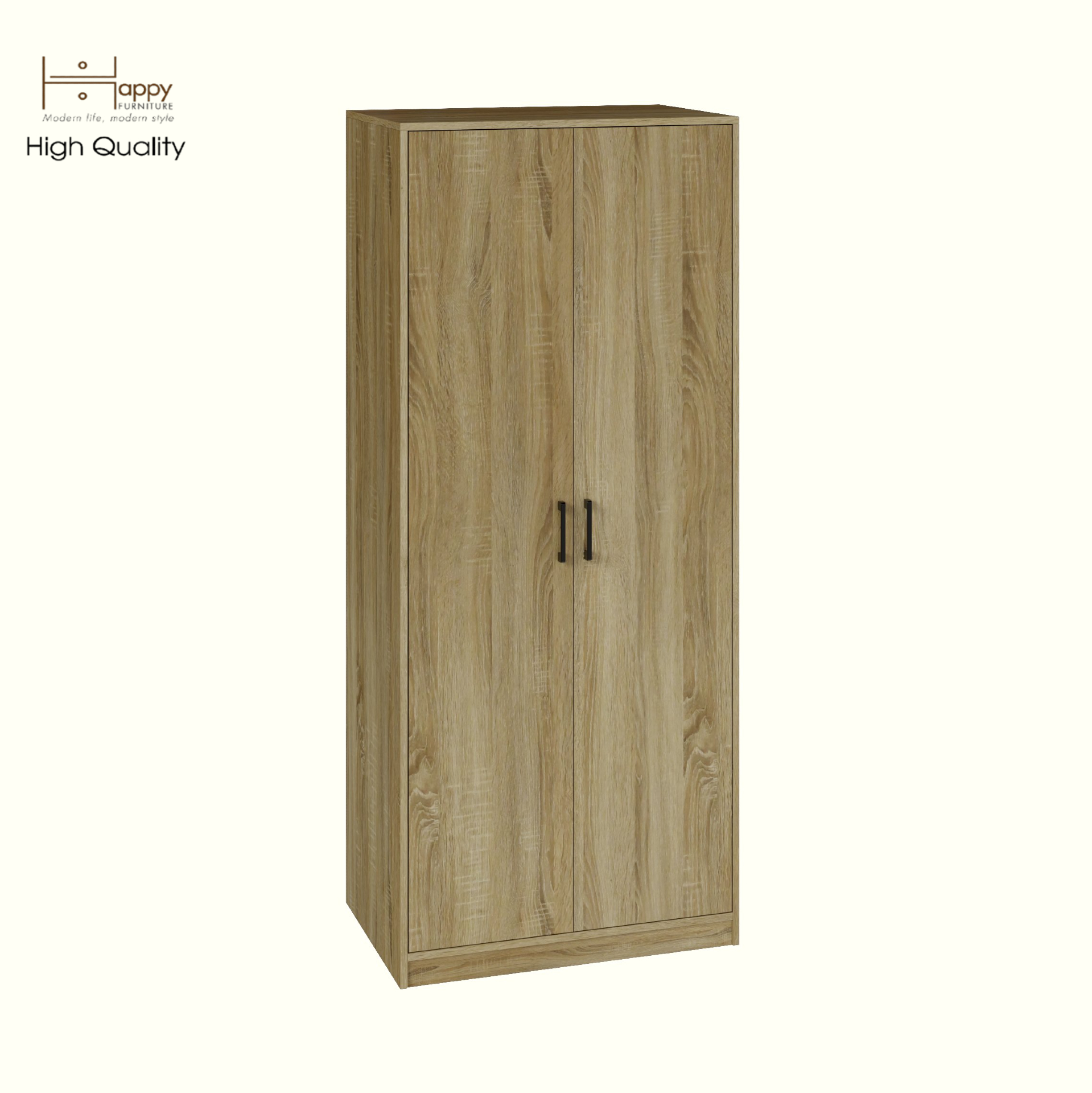 HAPPY FURNITURE , HEINEE - Tủ quần áo 2 cửa mở, TCM_216 , 80cm x 54cm x 190cm DxRxC, sản phẩm phổ thông