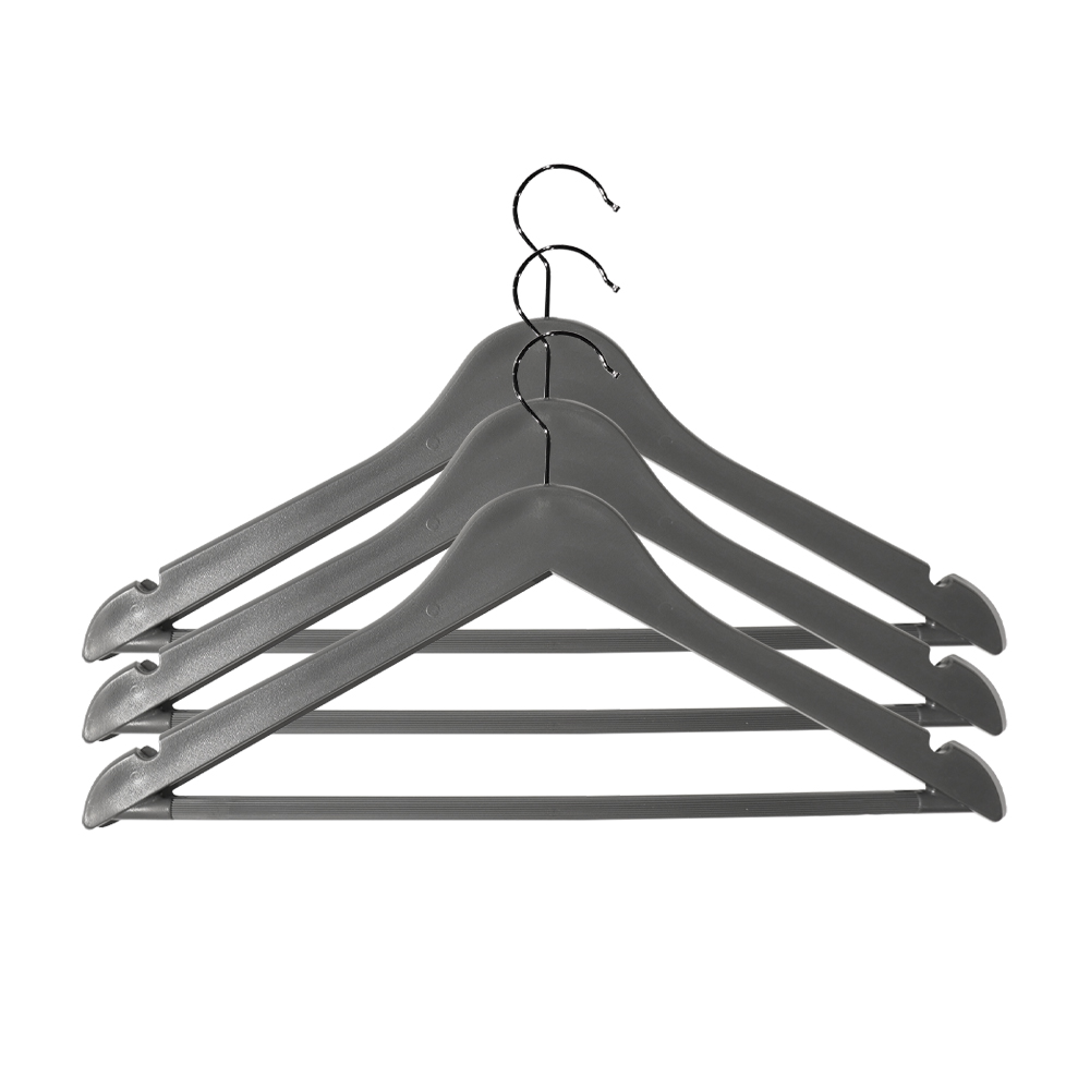 Bộ 3 móc áo | JYSK Absalon | nhựa ABS/sắt | xám | D44cm