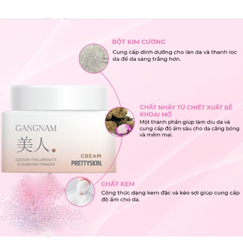 Kem dưỡng trắng da, mờ nám Pretty Skin GANGNAM MIIN Cream 50ml