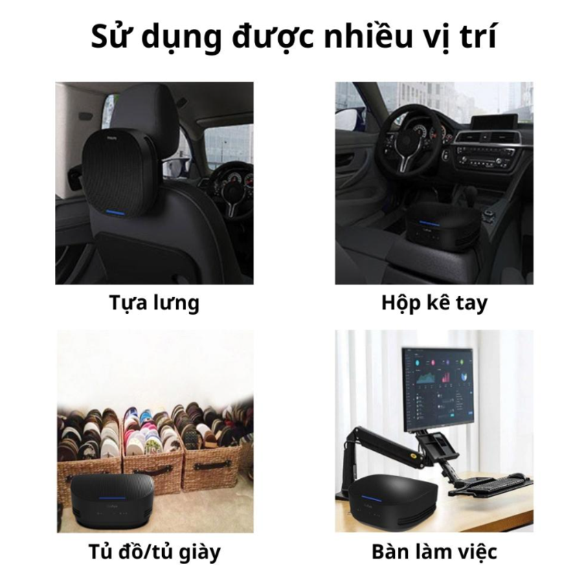 Máy khử mùi, lọc không khí trên xe ô tô thương hiệu Philips GP5301 - Hàng chính hãng