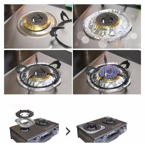 Vỉ 10 miếng giấy bạc lót bếp ga