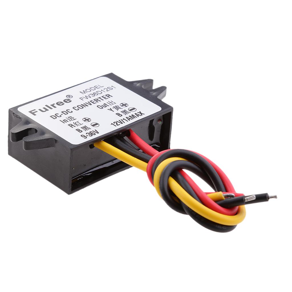 DC/DC Converter Regulator 12V/24V Step Down to 12V 1A Car Power Supply Module