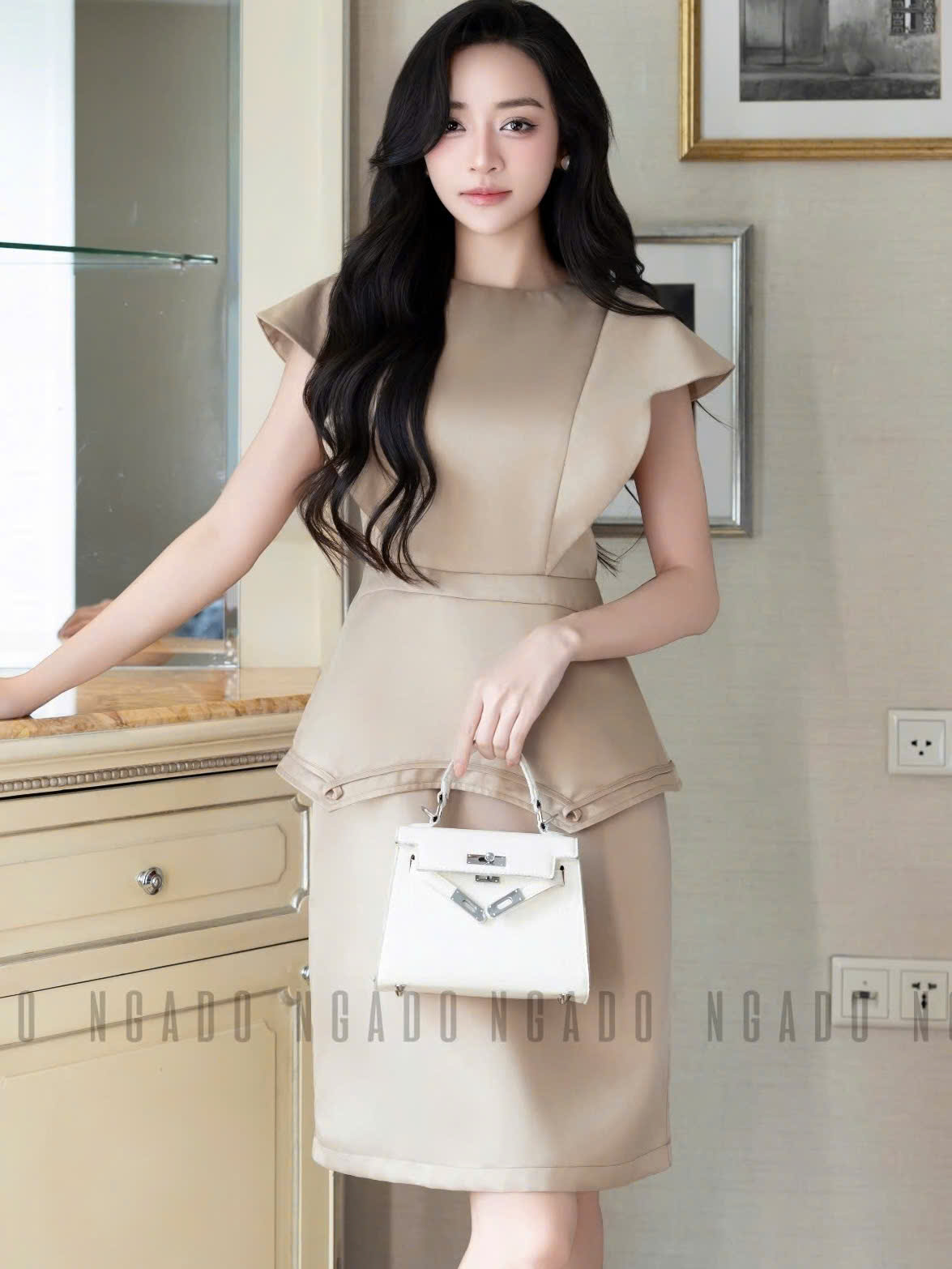 Đầm nude cánh tiên NGADO , đầm thiết kế , đầm dự tiệc