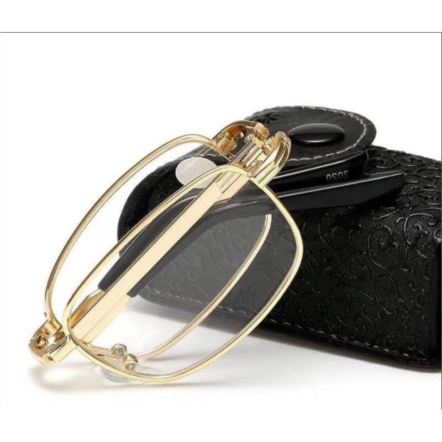Kính lão thị viễn thị gập gọn toàn viền màu gold sang trọng