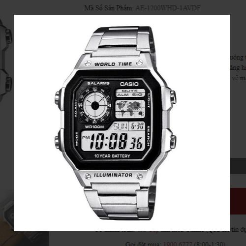 Đồng Hồ Nam Casio AE-1200WHD-1AVDF