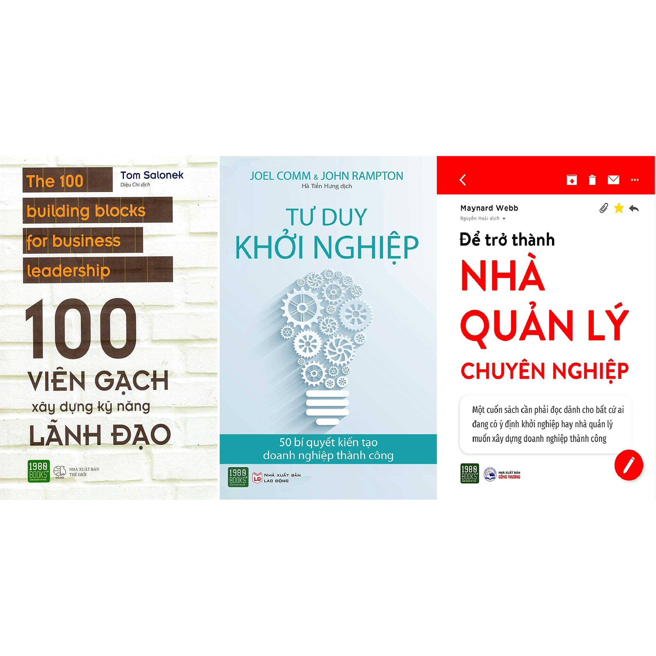 Combo 100 Viên Gạch Xây Dựng Kỹ Năng Lãnh Đạo + Tư Duy Khởi Nghiệp + Để Trở Thành Nhà Quản Lý Chuyên Nghiệp ( Tặng Kèm Bookmark Tuyệt Đẹp )