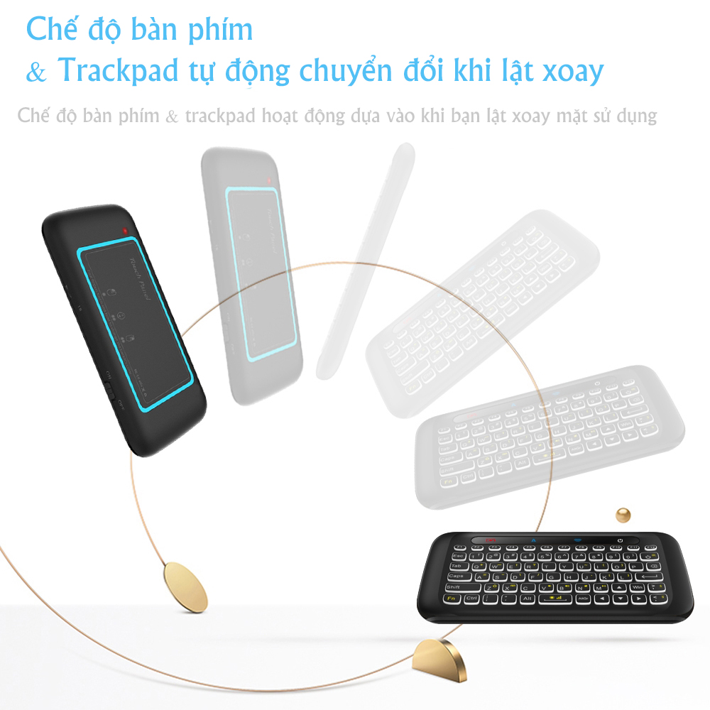 Bàn phím không dây mini có trackpad cho SmartTV, TVbox, Android OS, Laptop, Máy tính H20 Mai Lee - Hàng chính hãng