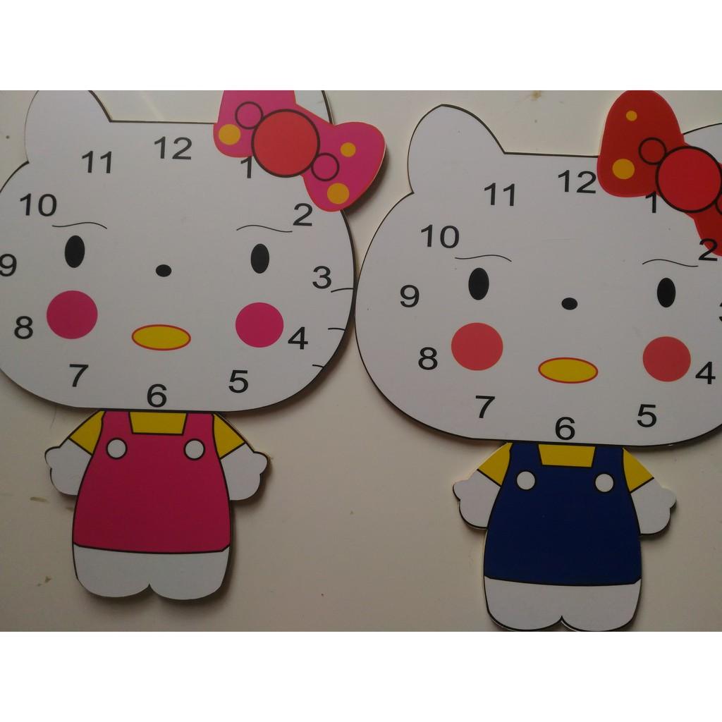 Đồng hồ treo tường Mèo Kitty ngộ nghĩnh