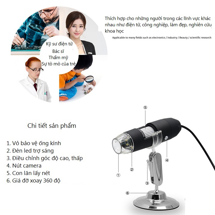 Kính hiển vi điện tử mini độ phóng đại cao - Hàng chất lượng cao
