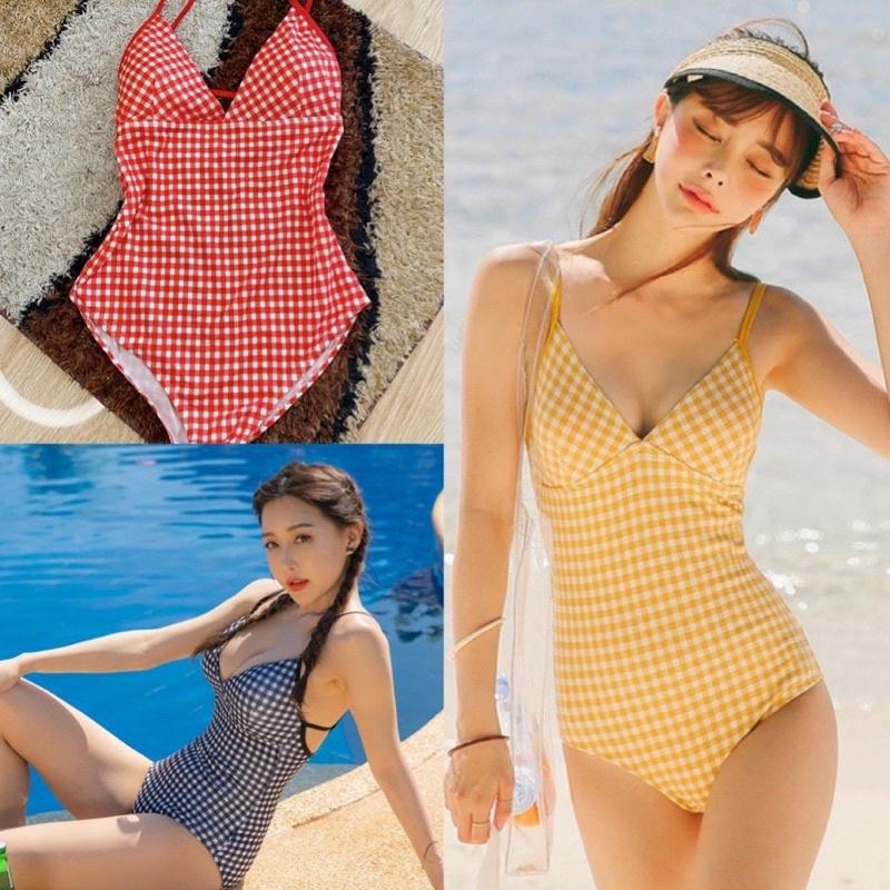 Bikini 1 mảnh caro basic style Hàn quốc siêu hot