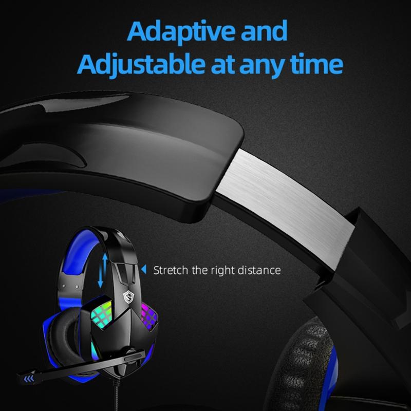 Âm Thanh Vòm Tai Nghe Tai Nghe Stereo Với Chống Ồn Ánh Sáng RGB Tương Thích Với PC Máy Tính Laptop HX6A