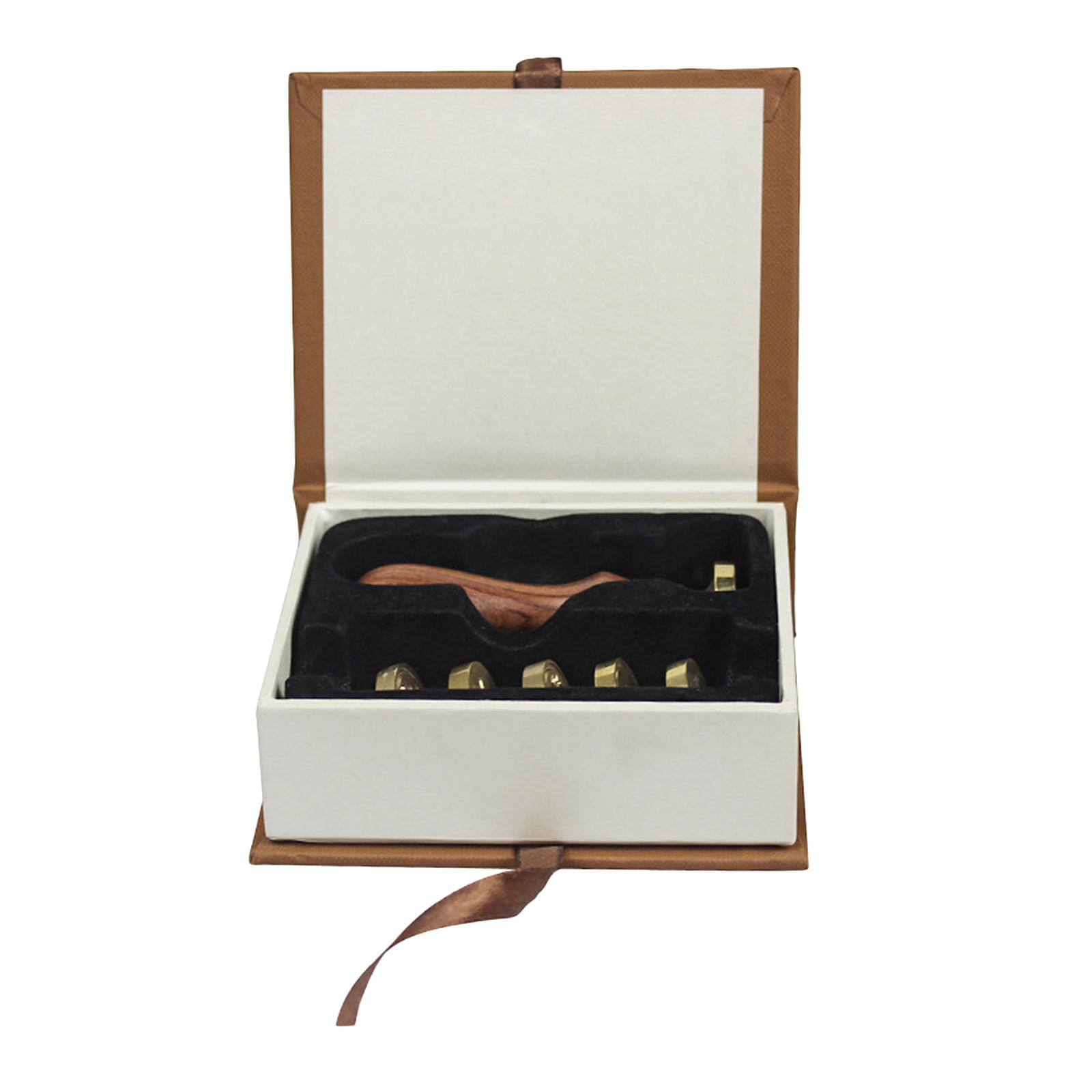 Retro Sealing Stamp Set, Wax Seal Stamp w/ Wooden Handle & Copper Head, for Wedding Invitations Card Decoration Gift