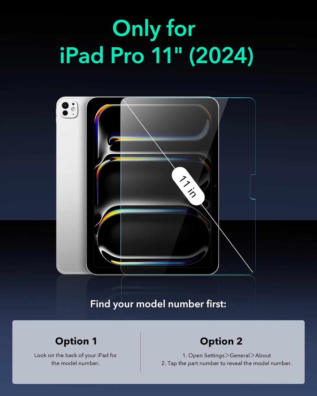 Miếng dán kính cường lực bảo vệ màn hình cho iPad Pro 11 inch / iPad Pro 13 inch 2024 ESR Tempered-Glass Screen Protector - Hàng Chính Hãng
