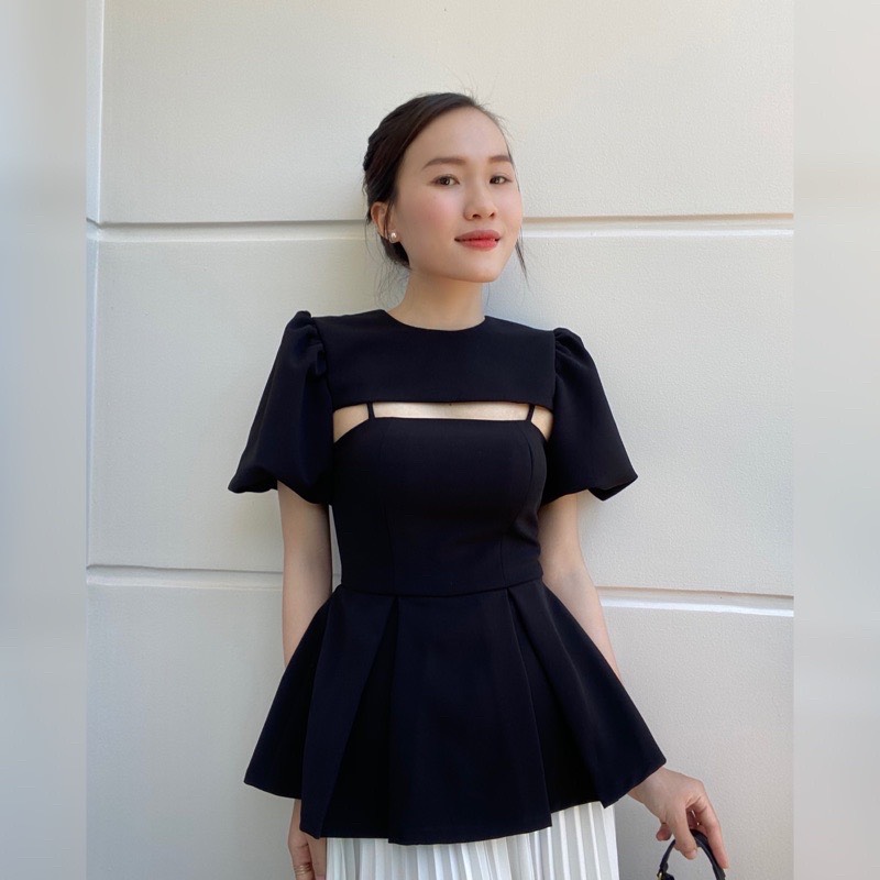 Áo kiểu nữ peplum, áo cách điệu mặc được 2 kiểu có mood ngực cực sang chảnh