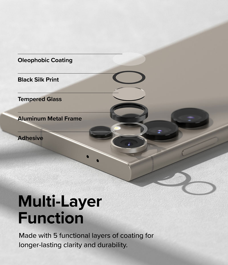 Dán camera cho Samsung Galaxy S24 Ultra/S24 Plus/S24 Ultra Ringke Lens Frame Glass - Hàng Chính Hãng