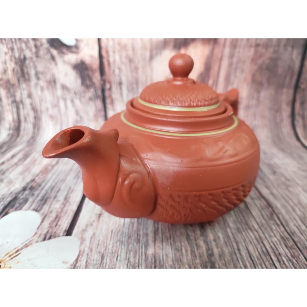 Ấm tử sa gân chìm, chóp tròn dung tích 300 ml