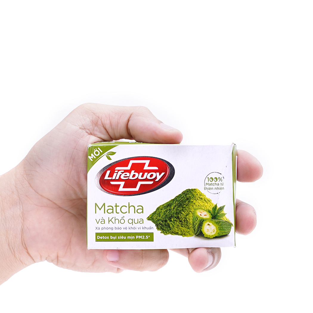 Xà phòng matcha và khổ qua Lifebuoy detox da và bảo vệ khỏi vi khuẩn (90g)