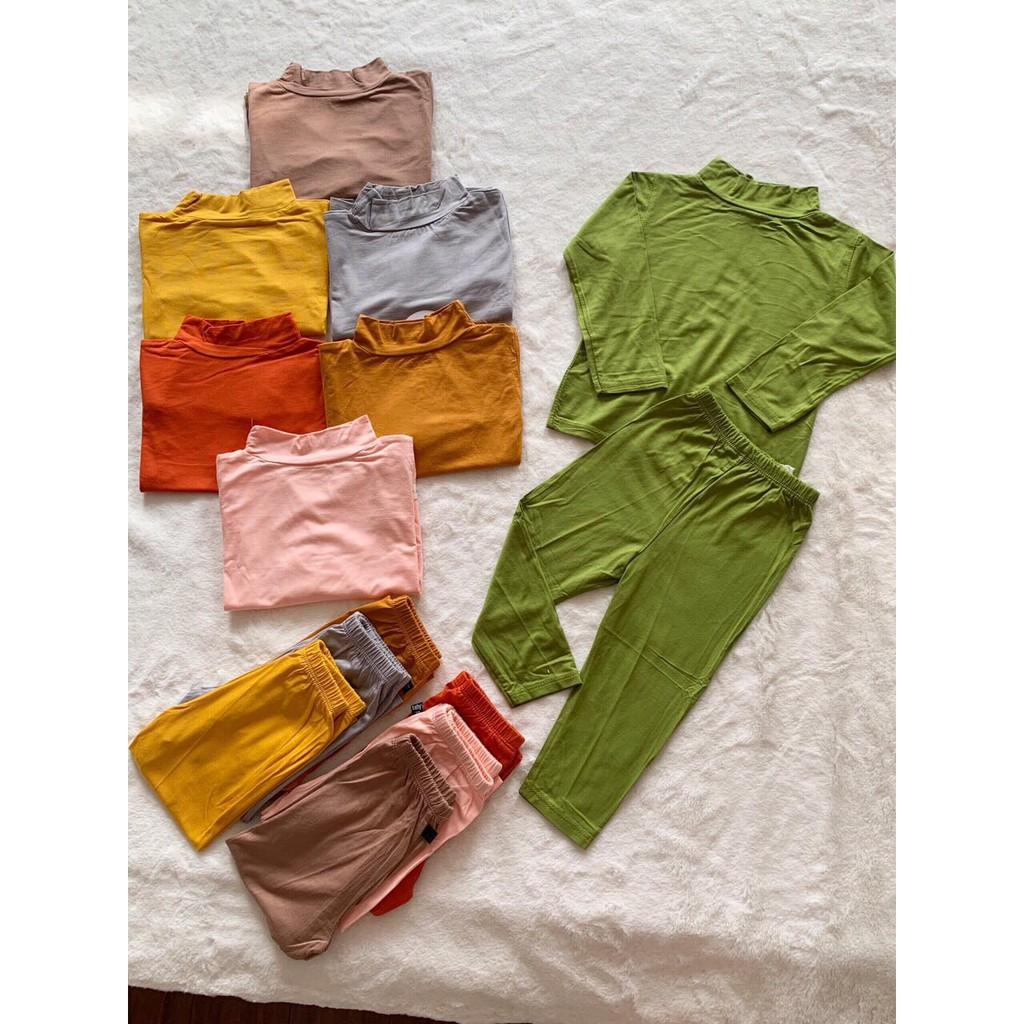 Bộ dài tay cổ cao quần dài lưng thấp cho bé 7-19kg