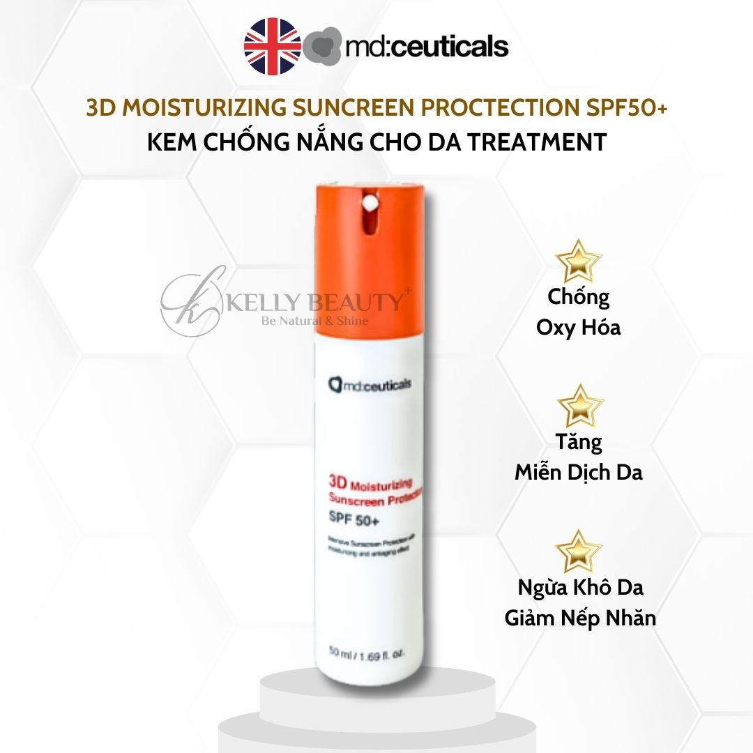 Hình ảnh Kem Chống Nắng Cho Da Treatment - 3D Moisturizing Sunscreen Protection SPF 50+ - MD:Ceuticals | Kelly Beauty