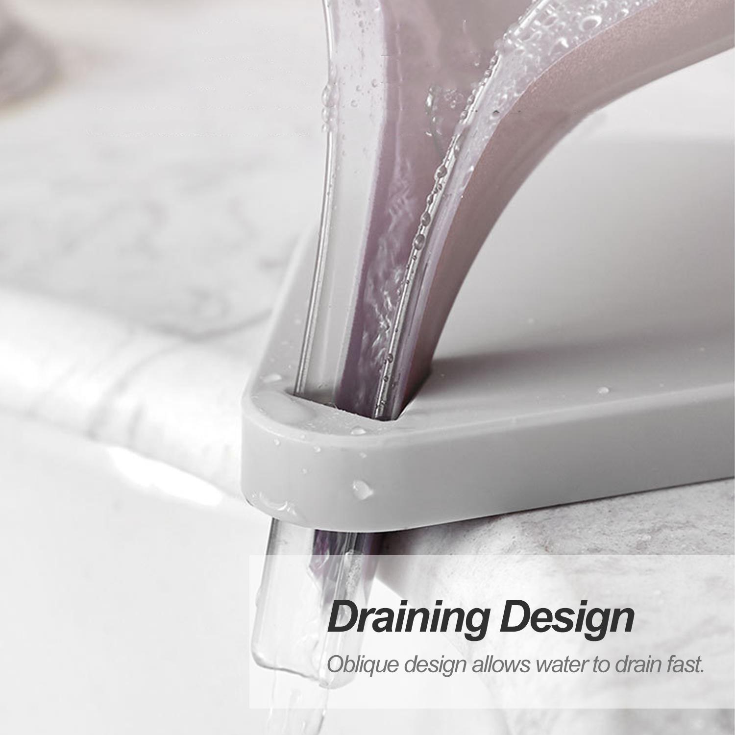 Giá đỡ xà phòng tắm hình chiếc lá với Thiết kế xiên cho phép nước thoát nhanh bằng vật liệu ABS và AS,