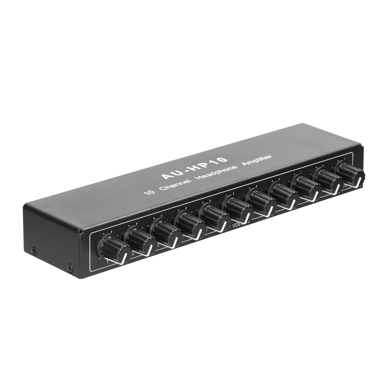 3.5mm Stereo Headphone Amplifier 10 Ways Output Multi-Channels Audio Distributor Independent Control Amplifier