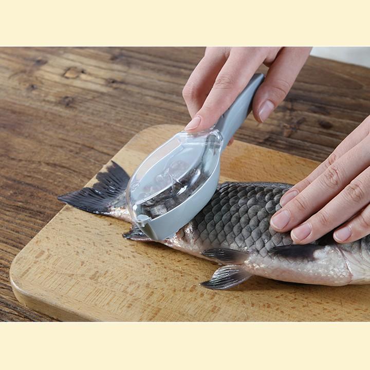 Dụng cụ đánh vảy cá có hộp đựng vảy