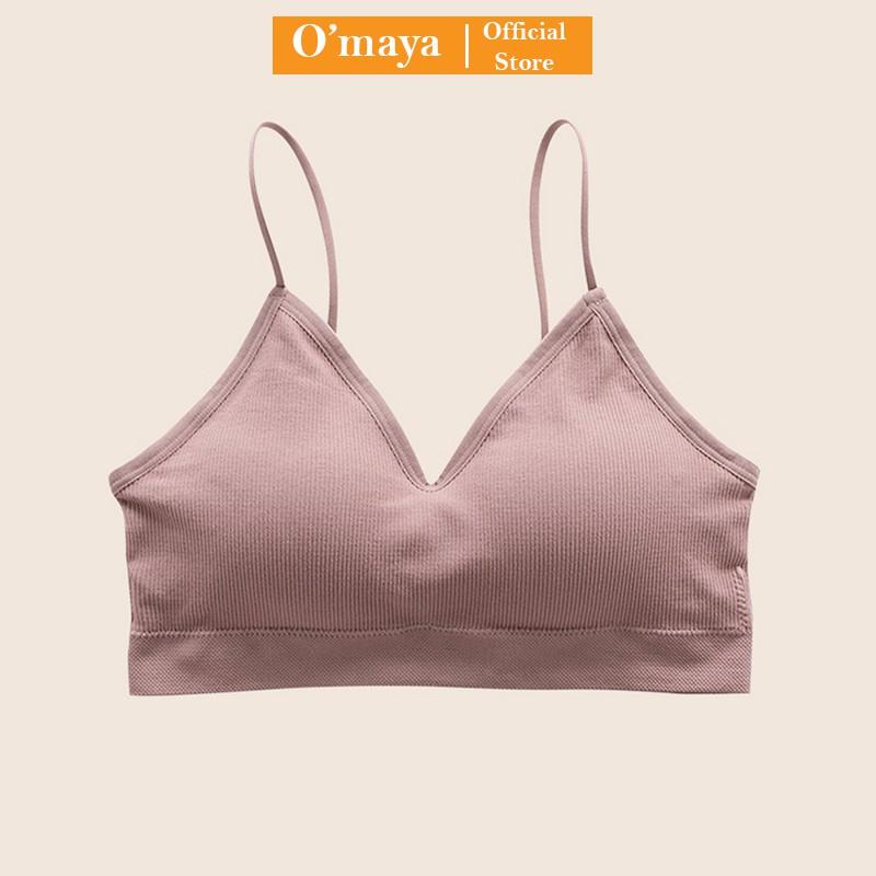 Áo bra 2 dây tập gym yoga co dãn 4 chiều, áo lót nữ cotton quyến rũ OMAYA - BR03