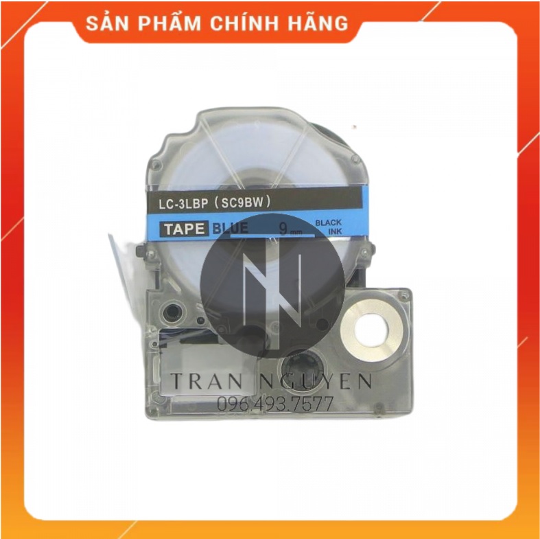 Nhãn in Tepra SC9BW - Chữ đen nền dương 9mm x 8m - Hàng nhập khẩu